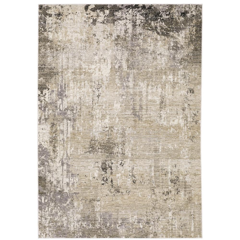 AVERLEY HOME Newcastle Beige/Gray 8 ft. x 11 ft. Distressed Industrial ...