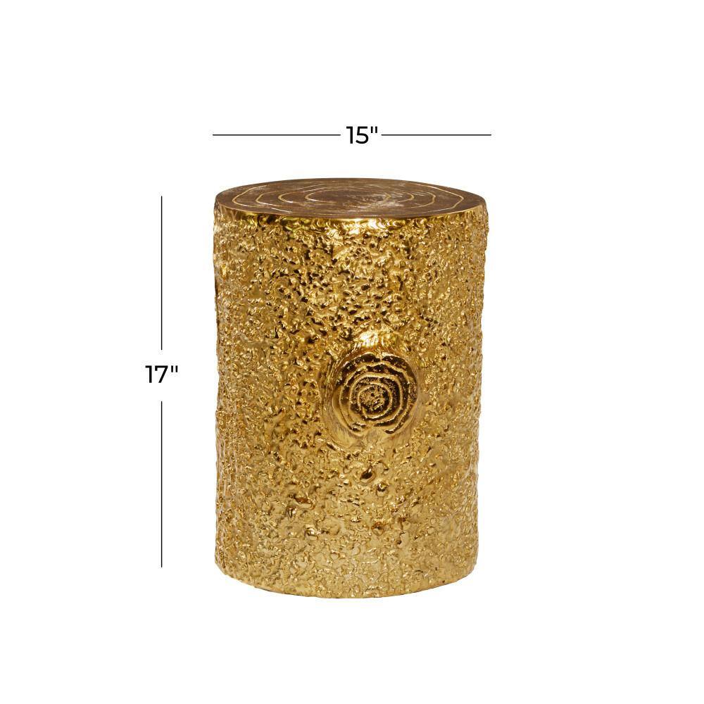 Gold Textured Aluminum Round Accent Table