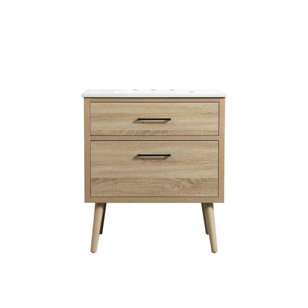 Timeless Home 30 in. W x 22 in. D x 33.5 in. H Bath Vanity in Mango Wood wi