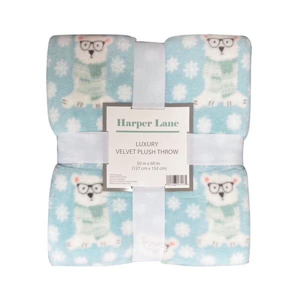 Smarty Bear Plush Blue Throw Blanket