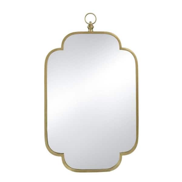 HomeRoots 19.7 in. W x 36 in. H Wood Gold Vanity Mirror