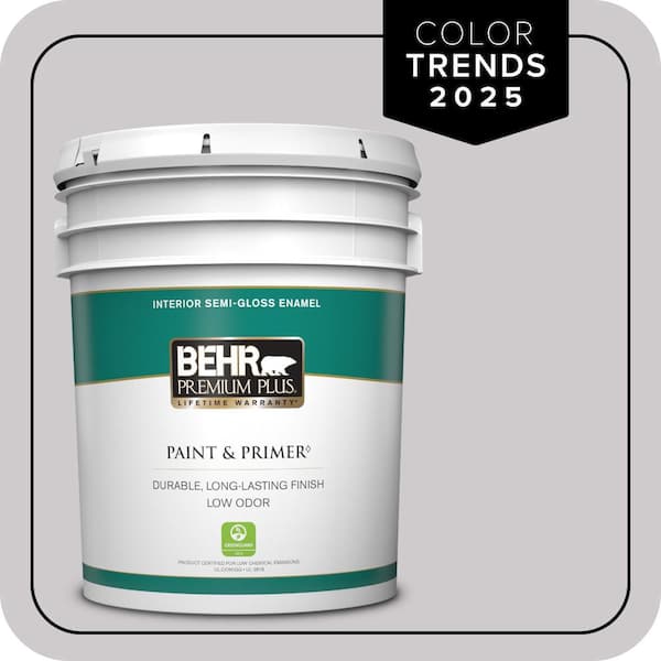 BEHR PREMIUM PLUS 5 gal. #MQ3-28 Rock Crystal Semi-Gloss Enamel Low Odor Interior Paint & Primer