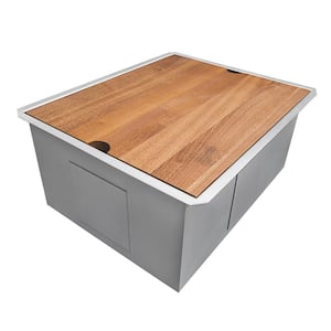 23 in. x 19 in. x 13 in. Single Bowl Undermount Laundry Utility Workstation Sink