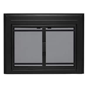 Uniflame Large Kendall Black Cabinet-style Fireplace Doors with Smoke Tempered Glass