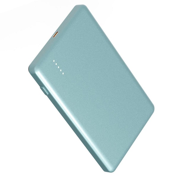 Lukyamzn 2-in-1 5000mAh PD20W MagSafe Fast Charging Wireless Portable Power Bank in Cyan