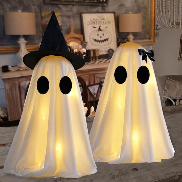 OGETFUUR 2 ft. Light Up Halloween Ghost Decorations, Set of 2 DIY