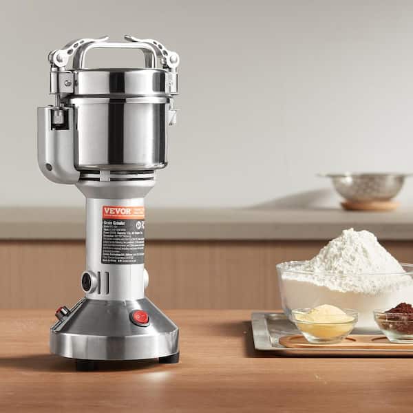 750g Electric Grain Mill Grinder, High Speed 2000-Watt Commercial Grinders, Stainless Steel Pulverize Powder Machine
