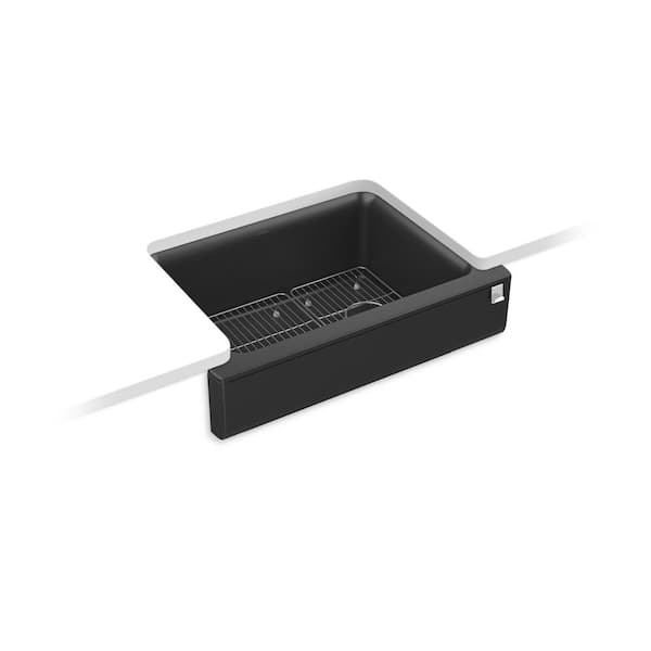 Cairn Granite Composite 29 .75 in. Single Bowl Undermount Kitchen Sink in Matte Graphite