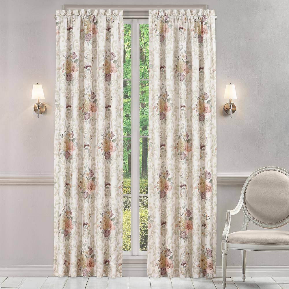 Chardonnay Ivory Polyester 84 Window Panel Pair