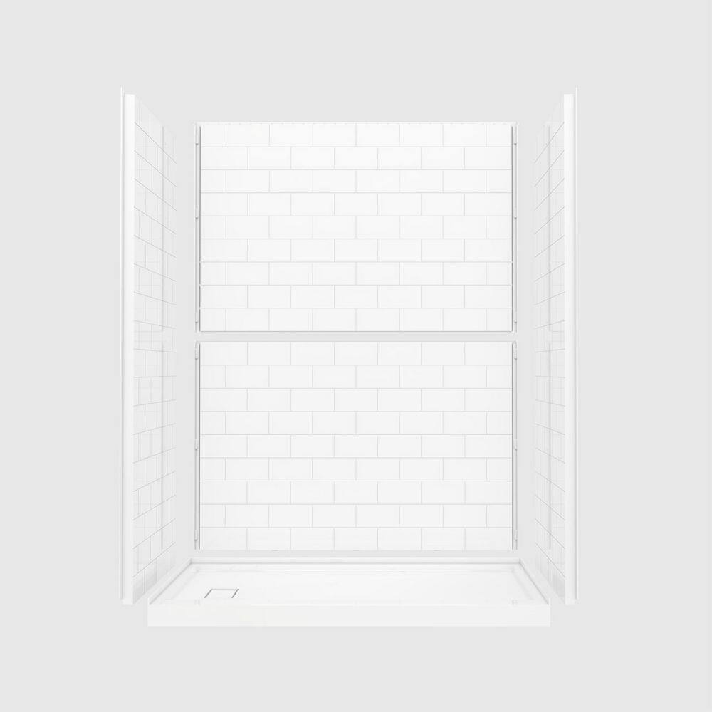 60 in. L x 32 in. W x 80 in. H Alcove Shower Kit and Shower Base and 4-Piece Surround Combo Kit and Right Drain price history on PriceWatchPro
