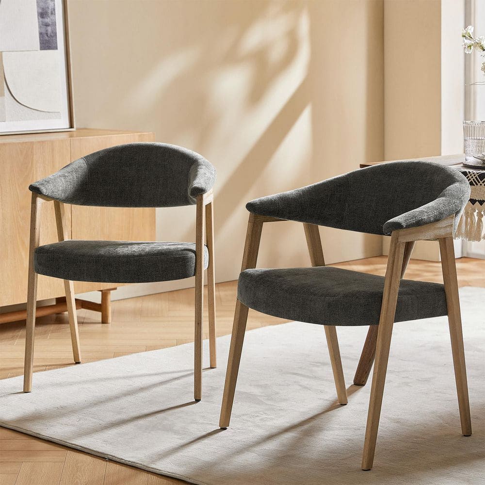 ダイニングチェア New Dining chair JAYDEN CREATION Elisa Dark Grey Polyester Mid-Century Modern