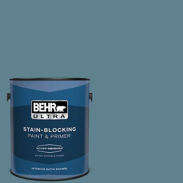 BEHR ULTRA 1 gal. #S470-5 Blueprint Extra Durable Satin Enamel Interior Paint & Primer