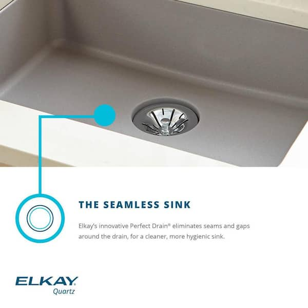 Elkay Quartz Classic 33 inch Undermount Sink, Mocha ELGUAD3319PDMC0