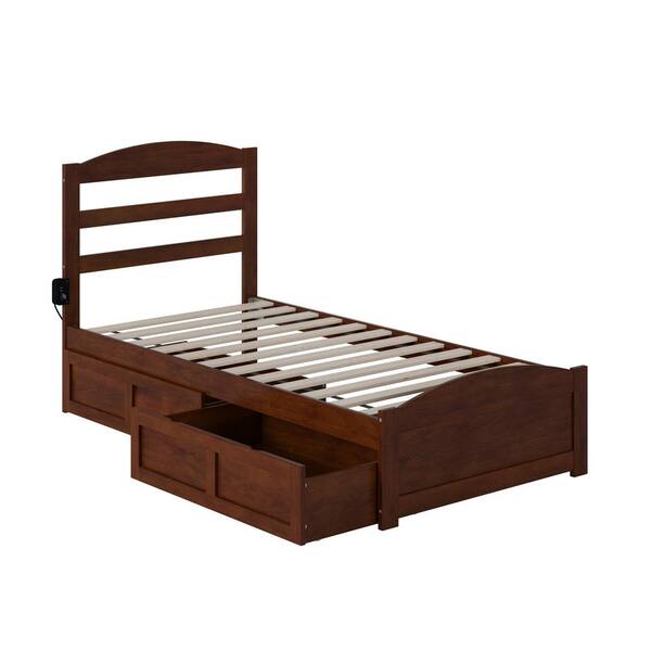 AFI Warren 38-1/4 in. W Walnut Twin Solid Wood Frame with Footboard 2 ...