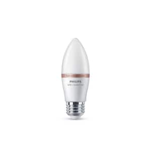 40-Watt Equivalent B12 Smart Wi-Fi LED Color Changing E26 Medium Base Light Bulb Powered by WiZ with Bluetooth (4-Pack)