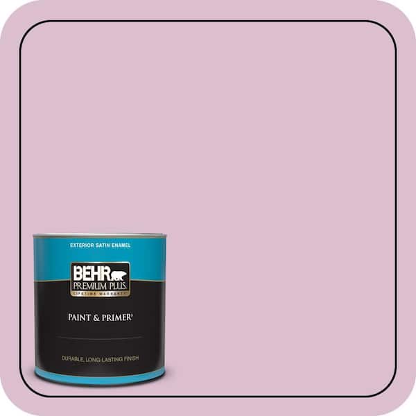 BEHR PREMIUM PLUS 1 qt. #690C-3 Delicate Bloom Satin Enamel Exterior Paint & Primer