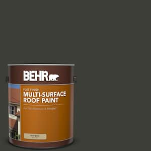 1 gal. #PFC-75 Tar Black Flat Multi-Surface Exterior Roof Paint