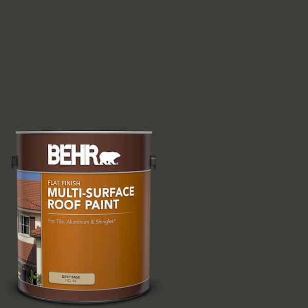 BEHR 1 gal. #PFC-75 Tar Black Flat Multi-Surface Exterior Roof Paint