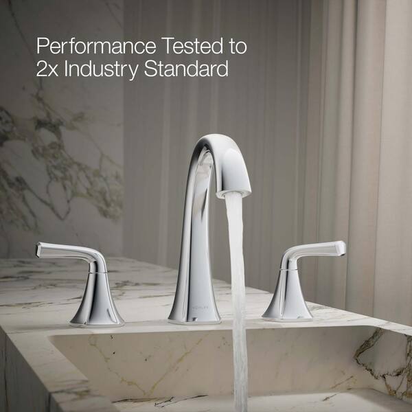 KOHLER Sundae 8 in. Widespread Double Handles Bathroom Faucet in
