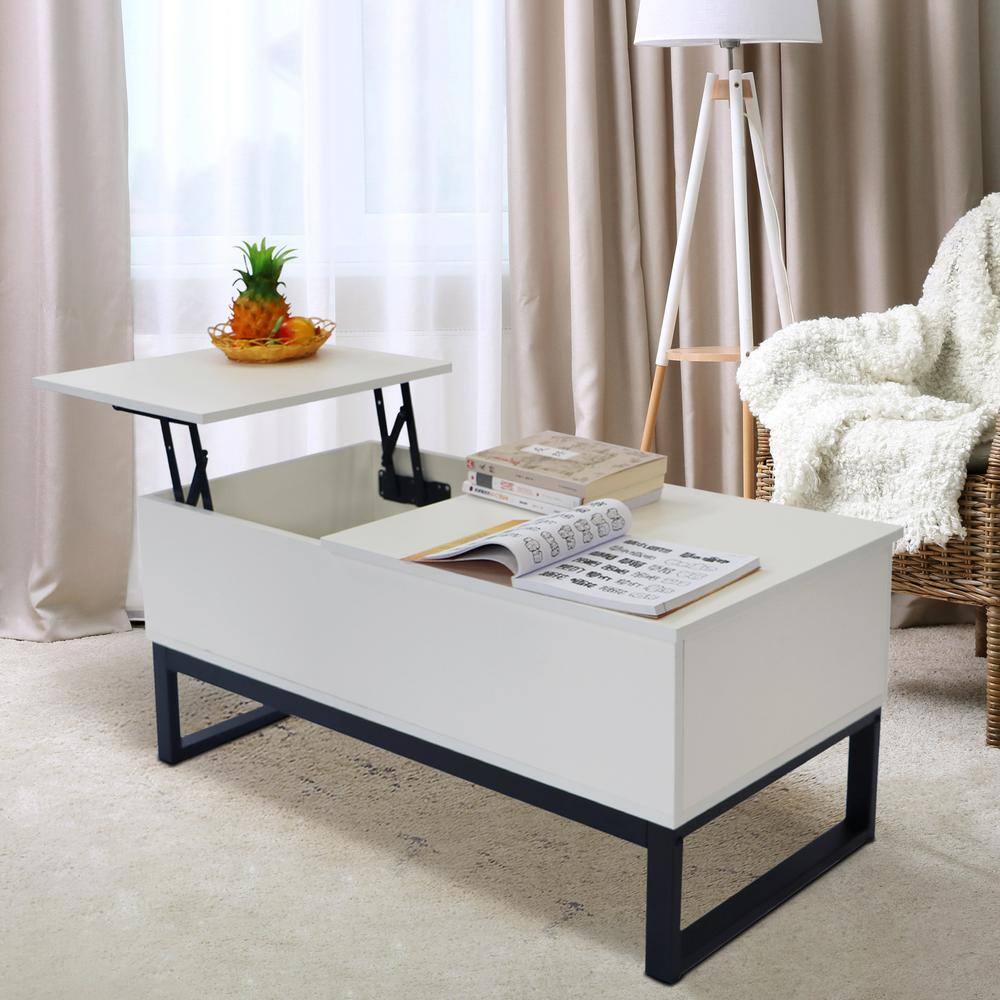 Luxxetta 55-Wide Table (Beige Top with White Frame) BGCD140WT