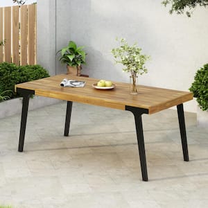 Utley Willow Teak Finish Rectangular Acacia Wood Outdoor Dining Table