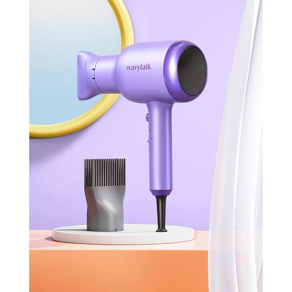 NUDWIS Metallic Lavender Hair Dryer + Attachments Adrinfly 1875-Watt Professional Salon Hair Dryer with  main image 3