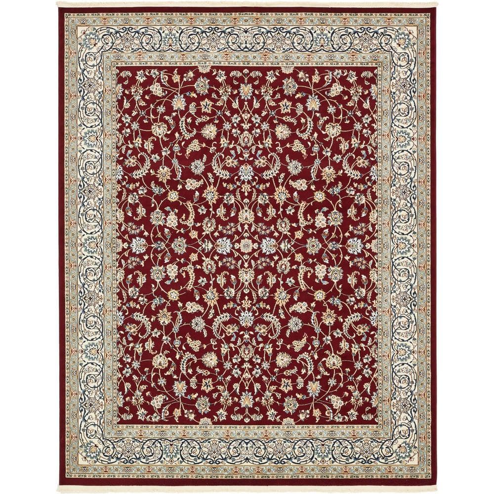 Unique Loom Narenj Leeds Burgundy 8' 0 x 10' 0 Area Rug 3135789 The