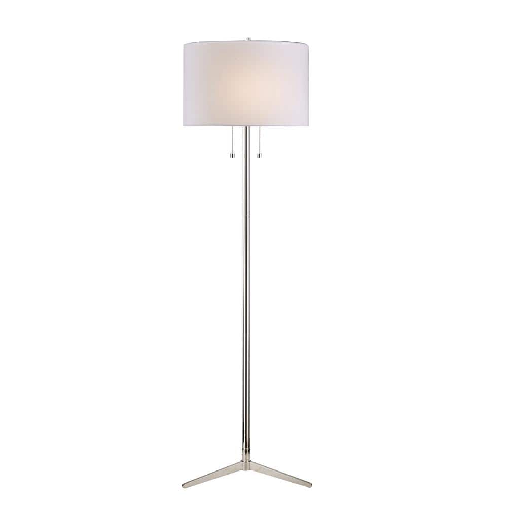 Maleah 60.5 in. Polished Nickel Floor Lamp