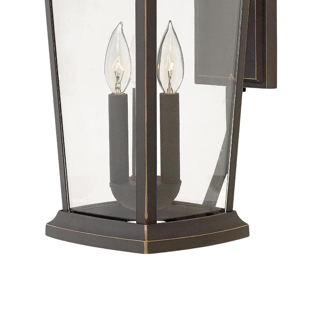 Elegant Bromley 3-Light Oil Rubbed Bronze Outdoor Wall Lantern