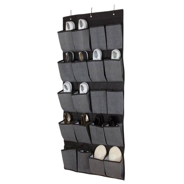 Simplify 20-Pocket Over-the-Door Shoe Organizer in Grey