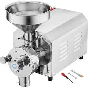 Soybean Grinder 2200-Watt Commercial Grinding Machine for Spices, Corn, and Grains, 50 kg/H Stainless Steel Flour Mill