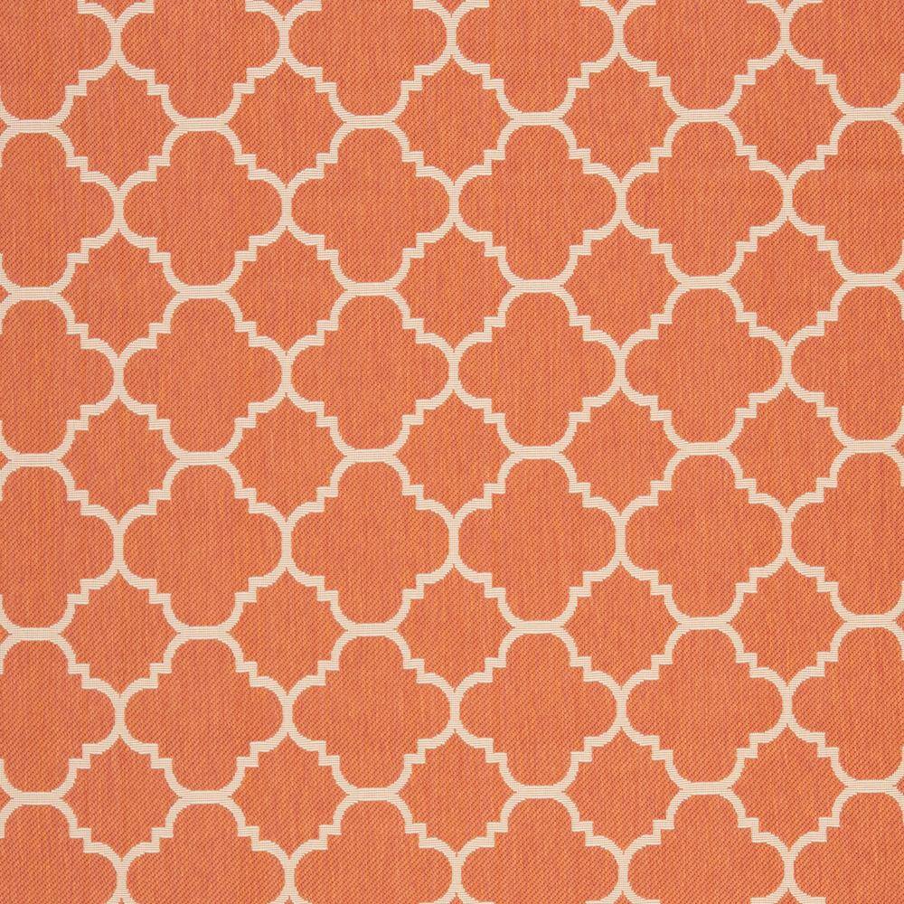 Terracotta & Bone Synthetic Easy-Care Rectangular Rug 8' x 11'
