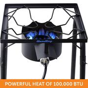 100,000 BTU LP Gas Outdoor Stove Burner with Regulator Hose