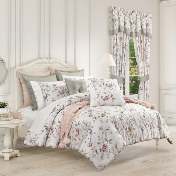 Charlotte Ivory Cotton Full/Queen 3-Piece Comforter Set