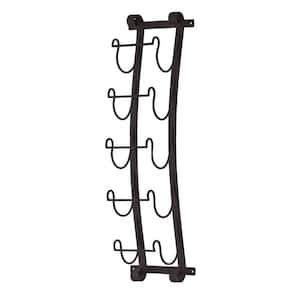 Aurinda Wall Mount 5-Bottle Wine Rack in Black