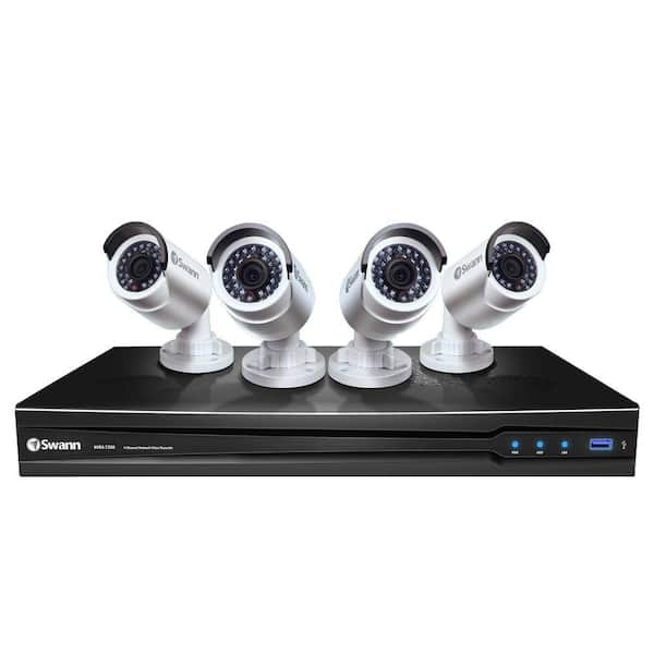 Swann 4-Channel Network Video Recorder with Smartphone Viewing and 4 x NHD-820 Camera