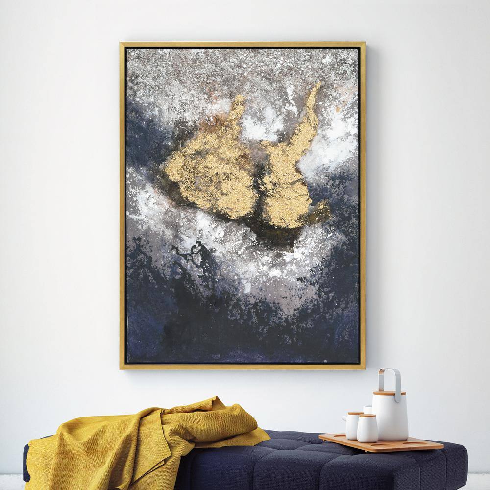 Nourishment Gold and Silver Abstract Hand Painted Canvas Art