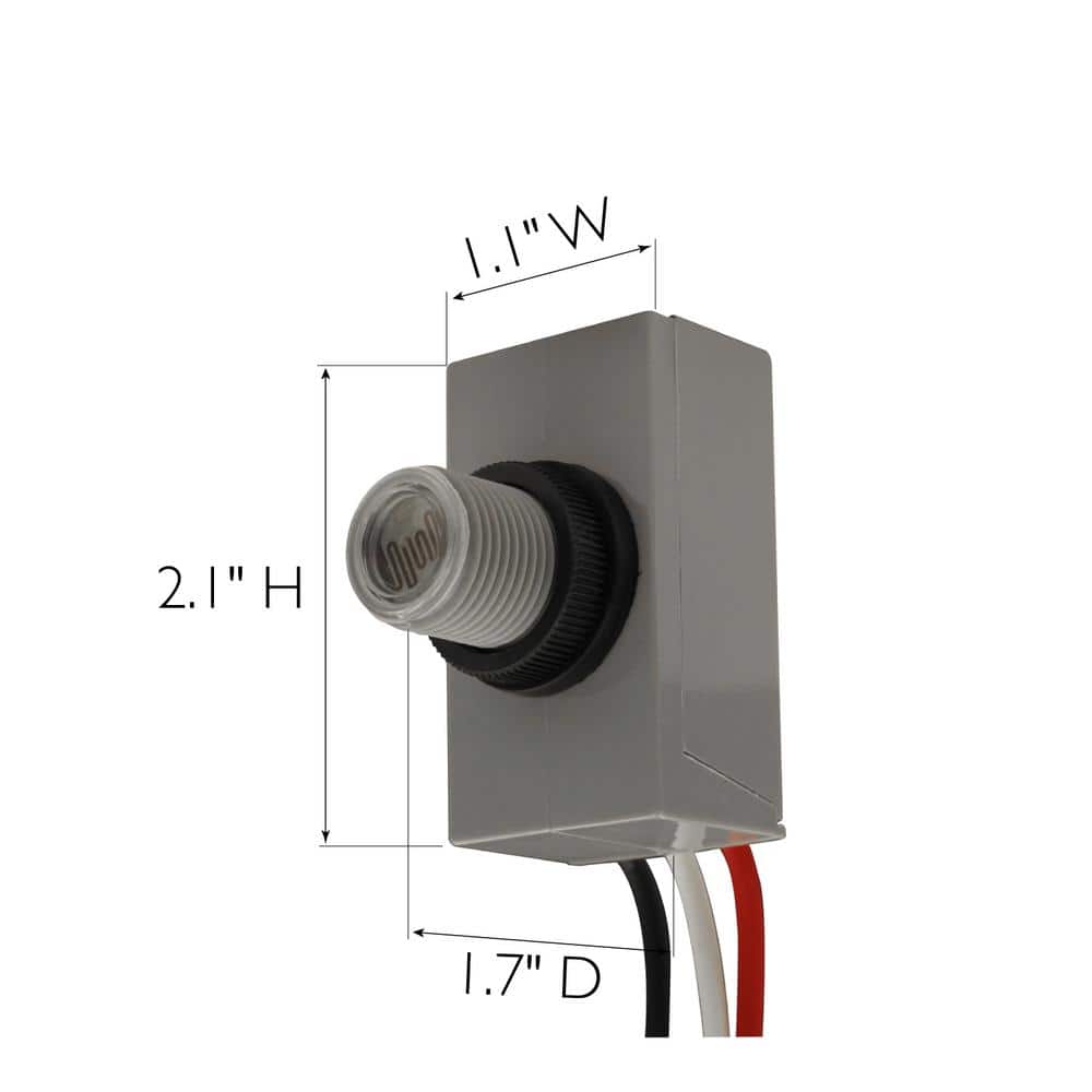Gray Rectangular Outdoor LED Photocontrol Sensor