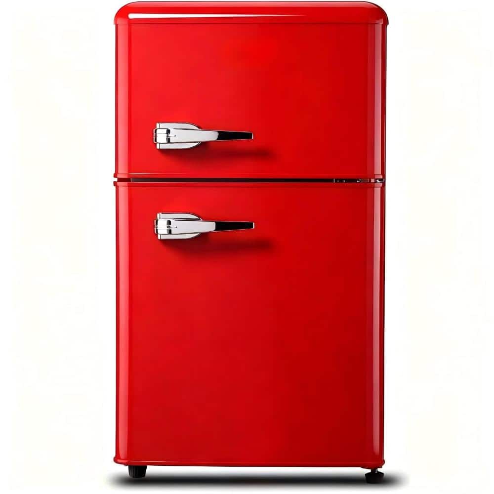 3.5 Cu.ft Red 2-Door Mini Fridge with Freezer, Removable Shelves, Perfect for Kitchen & Apartment price history on PriceWatchPro
