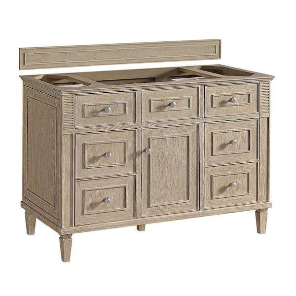 James Martin Vanities Lorelai 47.88 in. W x 23.5 in. D x 32.88 in. H Bath Vanity Cabinet without Top in Whitewashed Oak