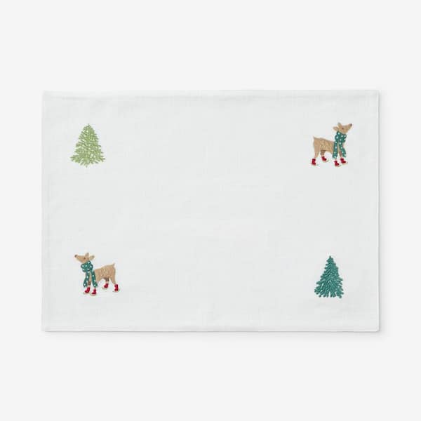 Company Cotton Embroidered Novelty 20 in. W x 14 in. H Green Cotton Placemat Set of 4