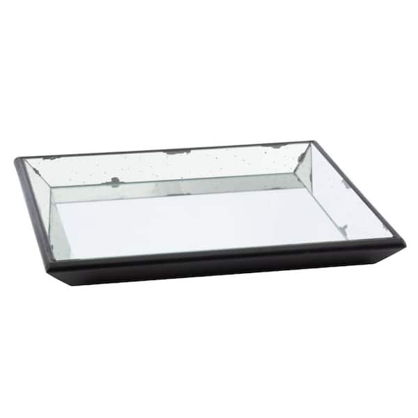 Benjara Silver and Black Decorative Tray