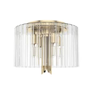 Gatz 13 in. 4-Light Alturas Gold Flush Mount