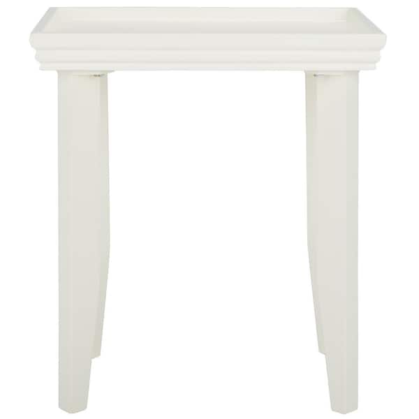 SAFAVIEH Naios 20.1 in. White Rectangular Wood End Table