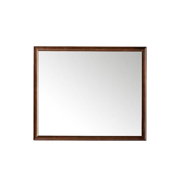 James Martin Vanities Glenbrook 48.0 in. W x 40.0 in. H Rectangular Framed Wall Mount Bathroom Vanity Mirror in Mid-Century Walnut