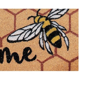 Natural Collection Coir Mat Welcom Bee in Natural