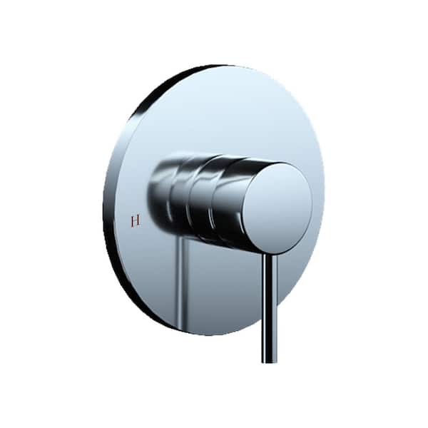 Single Handle 1-Spray Wall Mount Shower Faucet 1.5 GPM with Pressure Balance in Chrome (Valve Included)