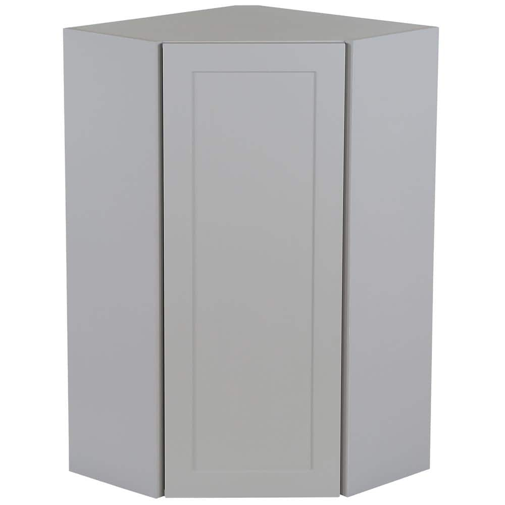 Hampton Bay Cambridge Gray Shaker Assembled Corner Cabinet 24 In W X   Gray Hampton Bay Assembled Kitchen Cabinets Ca2442c Kg 64 1000 