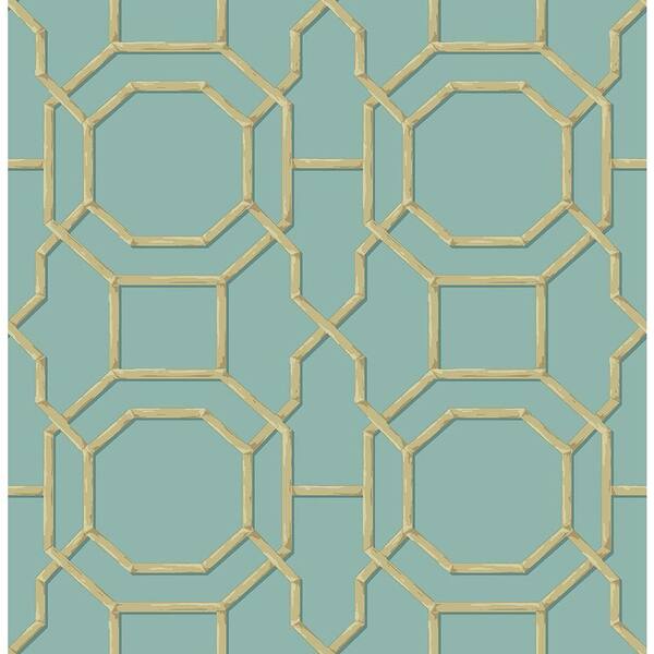 Beacon House Summer Turquoise Trellis Wallpaper Sample