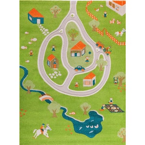 Farm 3D 5 ft. x 7 ft. 3D Soft and Cozy Non-Toxic Polypropylene Play Area Rug for Kids Bedroom or Playroom